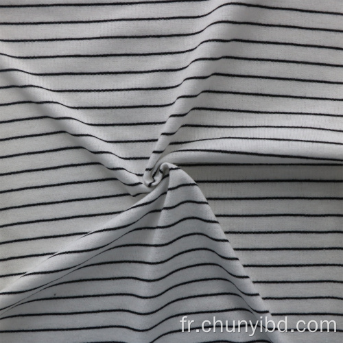 Breattre de haute qualité 65% polyester 35% de coton rayures motif de chemise en jersey en jersey tissu pour hommes femmes